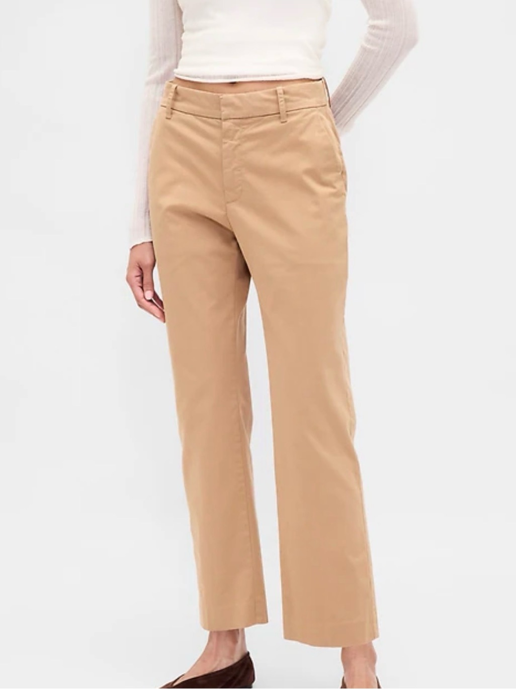 Gap Like-New Khaki Straight Leg Pants Size 10 Tall